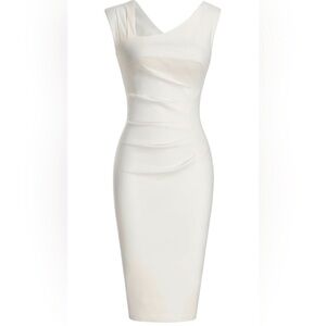 ❤️NWT! Belle Poque Retro White Stretch Sheath Dress